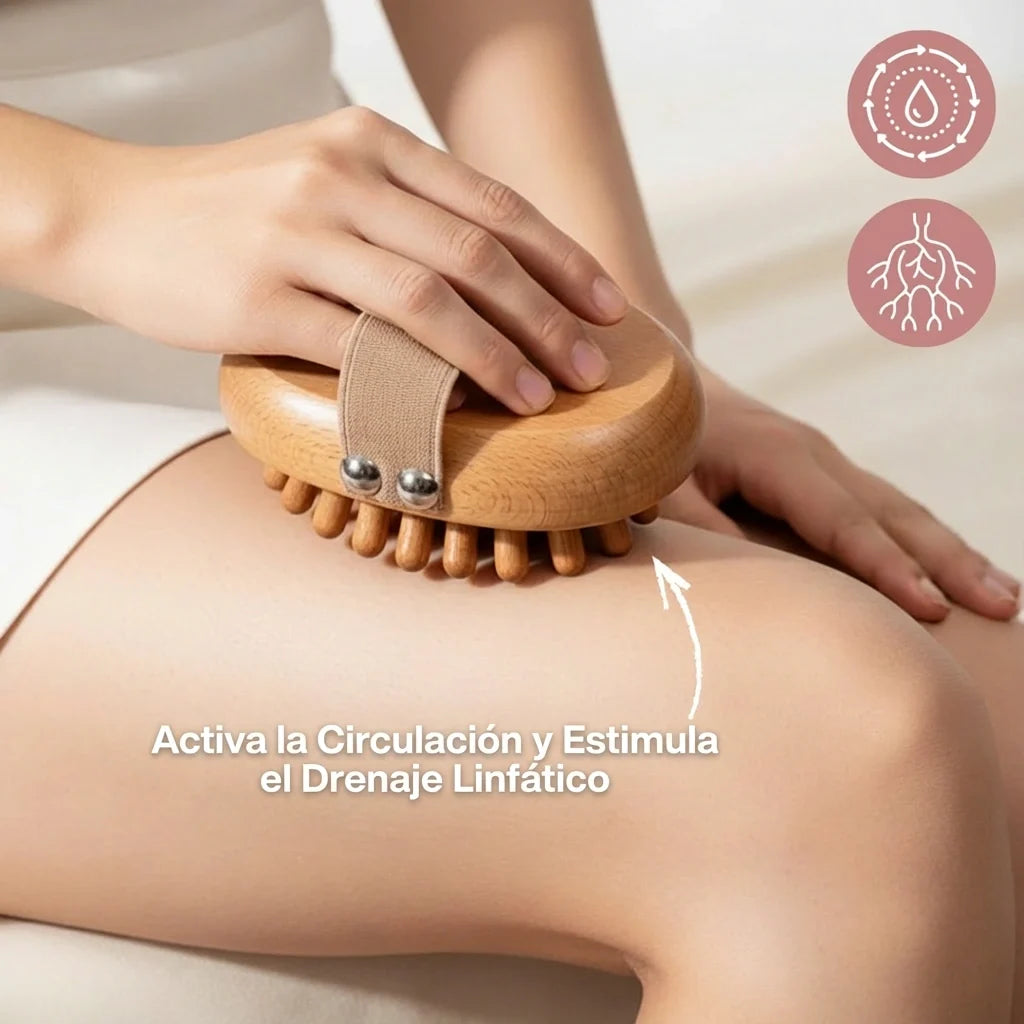 Rodillo corporal de madera anticelulitis – Activa la circulación y alisa la piel