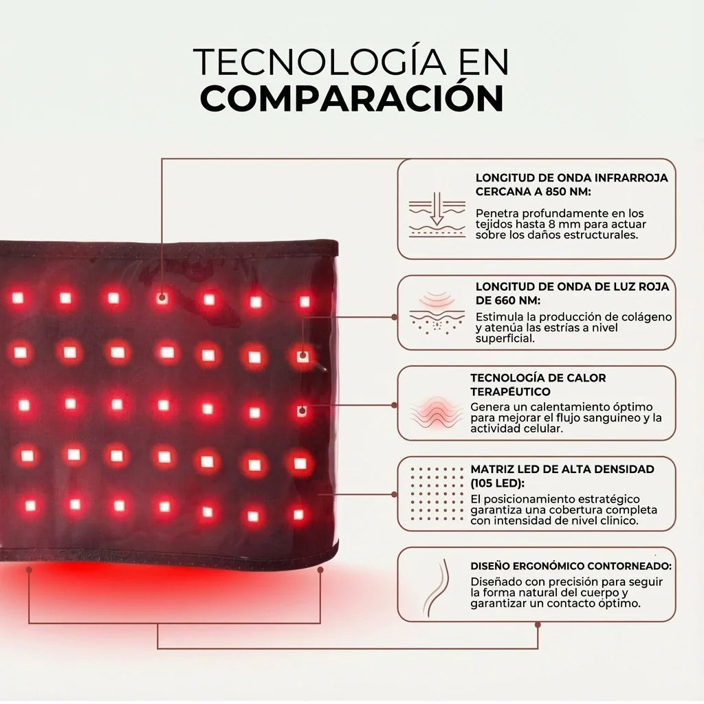 Faja de Luz Roja para Reafirmar el Abdomen y Recuperar la Confianza