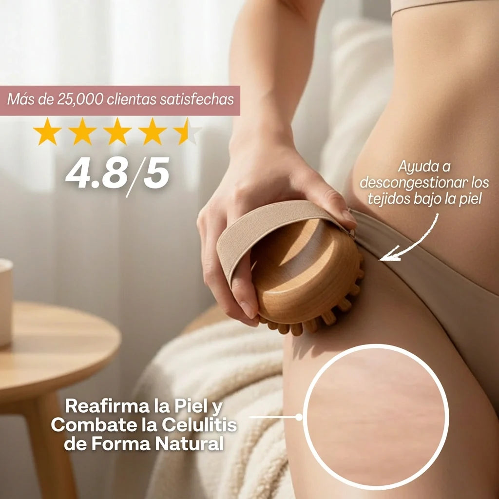 Rodillo corporal de madera anticelulitis – Activa la circulación y alisa la piel