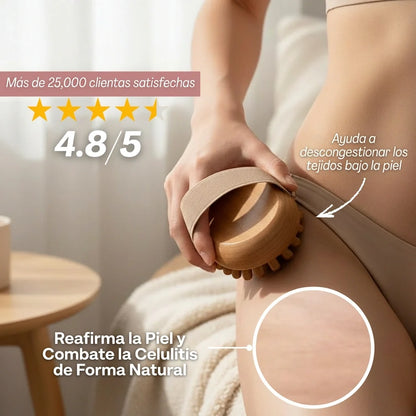 Rodillo corporal de madera anticelulitis – Activa la circulación y alisa la piel
